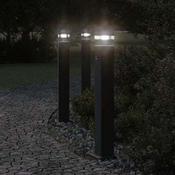 Vidaxl vidaXL Zunanje talne svetilke s senzorji, 3 kosi, črne, 80 cm