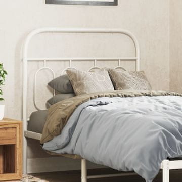 Vidaxl vidaXL Kovinsko vzglavje postelje belo 90 cm