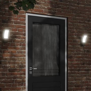 Vidaxl vidaXL LED zunanje stenske svetilke, komplet 2 kosov, črne, lito aluminijasto