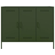 Vidaxl Komoda olivno zelena 100,5x39x79 cm jeklo