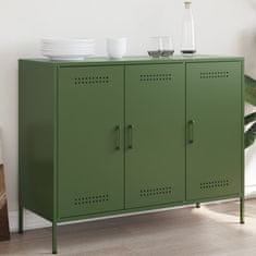 Vidaxl Komoda olivno zelena 100,5x39x79 cm jeklo