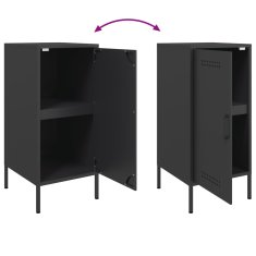 Vidaxl Komoda črna 36x39x79 cm hladno valjano jeklo