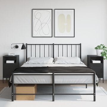 Vidaxl vidaXL Nočne omarice, komplet 2, črne, 36x39x68 cm, jeklo