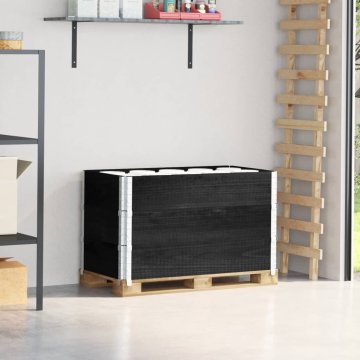 shumee Paletni okvirji 3 kosi črni 100x50 cm trdna borovina