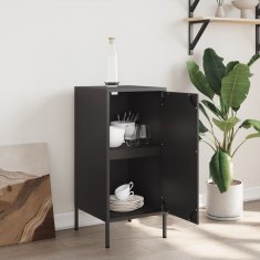 Vidaxl Komoda črna 36x39x79 cm hladno valjano jeklo