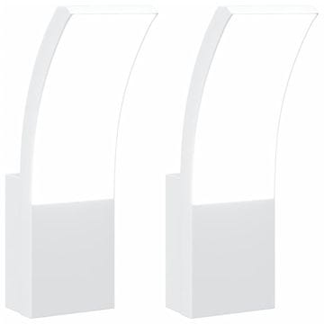 Vidaxl Zunanja LED stenske svetilke 2 kosa bela tlačno lit aluminij