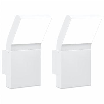 Vidaxl Zunanja LED stenske svetilke 2 kosa bela tlačno lit aluminij