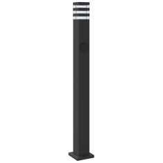 Vidaxl Zunanja talna svetilka z vtičnico črna 110 cm aluminij