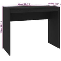 Vidaxl Pisalna miza črna 90x40x72 cm inženirski les