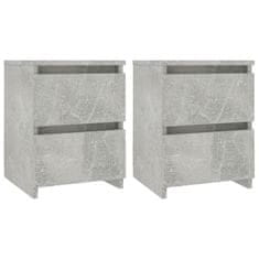 Vidaxl Nočne omarice 2 kosa betonsko sive 30x30x40 cm iverna plošča