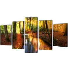 Vidaxl Set platen s printom gozda 100 x 50 cm