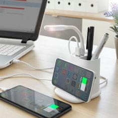 UNBRANDED Brezžični polnilec 5 v 1 s stojalom za organizatorje in USB LED svetilko DesKing InnovaGoods 