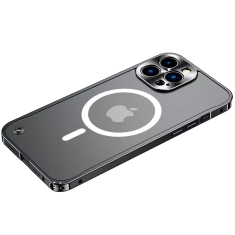 Symfony kovinski magnetni MagSafe ovitek za apple iPhone 14, črna