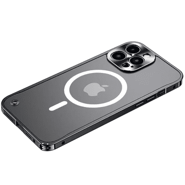 Symfony Kovinski magnetni Magsafe ovitek za Apple iPhone 15 Pro Max, črn