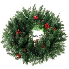 UNBRANDED Božični okrasni venček za vrata Dekorativni okrasni okras debeline 60 cm XXL 