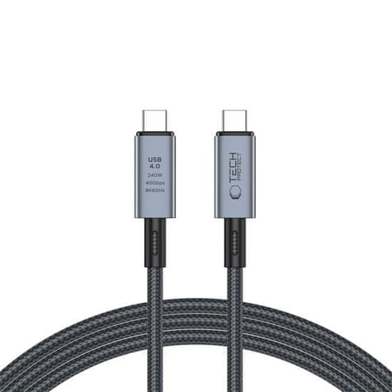 Tech-protect Ultraboost Max kabel USB 4.0 8K / USB-C 240W 2m, siva