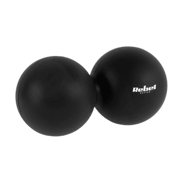 shumee Dvojna masažna žoga Duoball 6,2cm, črna barva, silikonski material, REBEL ACTIVE