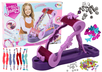 slomart LEAN TOYS Komplet za Ustvarjanje Nakita - Strojček, Muline, Kroglice