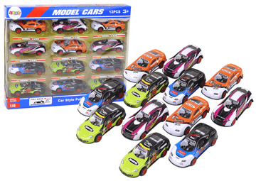 slomart LEAN TOYS Set 12 športnih avtomobilov z vztrajnostnim pogonom (1:55)
