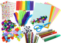 shumee Little Artist's Creative Set Nalepke Pomponi Perje Bleščice 277 kos.