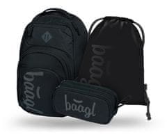 BAAGL 3 SET Coolmate Black: nahrbtnik, peresnica, torba