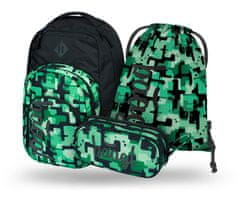 BAAGL 3 SET Coolmate Green: nahrbtnik, peresnica, torba