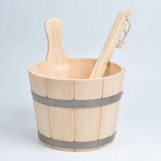 Topsauna Savna set - Vedro, zajemalka, termometer z higrometrom, peščena ura, Borovica