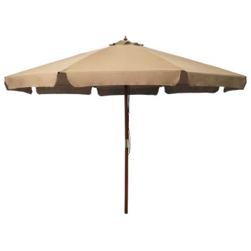 Vidaxl Zunanji senčnik z lesenim drogom 330 cm