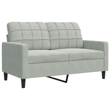 Vidaxl Dvosed svetlo siv 120 cm žamet