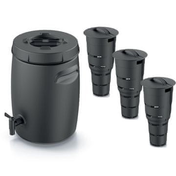 botle Set Posoda za gnojilo 25L s pipo + 3x Podzemni vrtni kompostnik 11L