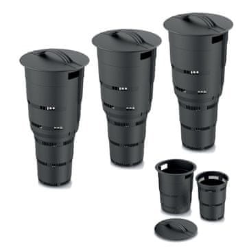 botle Set 3x Kompostnik Podzemni vrt 11 L antracitna plastika V 53 cm modularni kompostnik Koš za organske odpadke