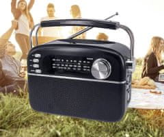 Manta RDI918B SOLAR radijski sprejemnik, FM/AW/SW, Bluetooth, USB/AUX-in/microSD