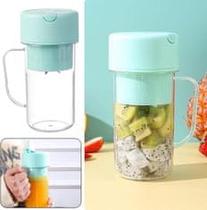HOME & MARKER® Električni mešalnik, Smoothie maker, Prenosni mešalnik, za Sadnje in Zelenjavo (Zelena, 420 ml) | BLENDZY 