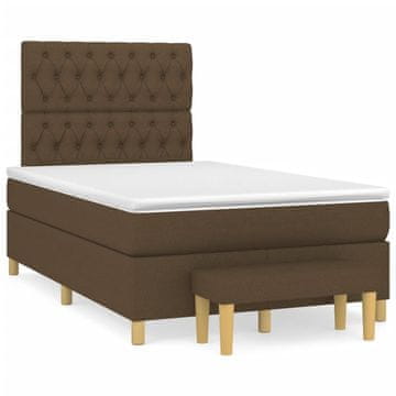 Vidaxl Box spring postelja z vzmetnico temno rjava 120x190 cm blago