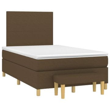 Vidaxl Box spring postelja z vzmetnico temno rjava 120x190 cm blago