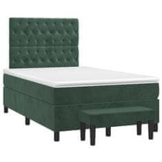 Vidaxl Box spring postelja z vzmetnico temno zelen 120x190 cm žamet