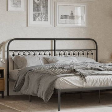 Vidaxl vidaXL Kovinsko vzglavje, črno, 180 cm