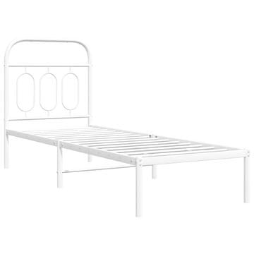 Vidaxl Kovinski posteljni okvir brez vzmetnice z vzglavjem 75x190 cm