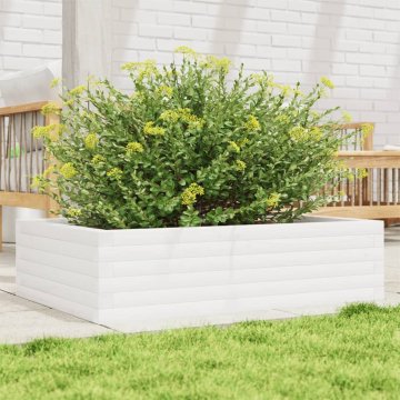 Vidaxl vidaXL Vrtno korito, belo, 90x60x23 cm, masivni borov les
