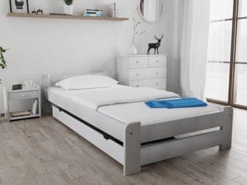 Ljubki dom Postelja Emily 90 x 200 cm bela Posteljno dno: Lamelno posteljno dno, Vzmetnica: Brez vzmetnice