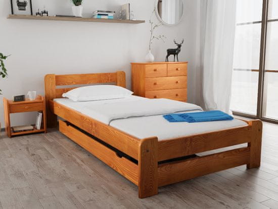 Ljubki dom Postelja Laura 120 x 200 cm jelša Posteljno dno: Letveno posteljno dno, Vzmetnica: Vzmetnica Deluxe 10 cm