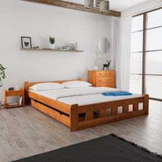 Ljubki dom Postelja Naomi povišana 140 x 200 cm jelša Posteljno dno: Letveno posteljno dno, Vzmetnica: Vzmetnica Deluxe 10 cm