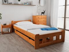 Ljubki dom Postelja Naomi povišana 90 x 200 cm jelša Posteljno dno: Lamelno posteljno dno, Vzmetnica: Vzmetnica Somnia 17 cm