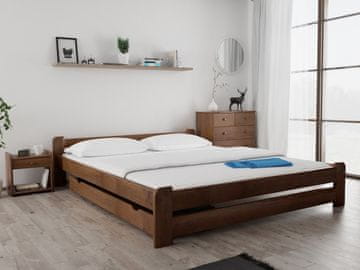 Ljubki dom Postelja Emily 180 x 200 cm hrast Posteljno dno: Letveno posteljno dno, Vzmetnica: Vzmetnica Somnia 17 cm