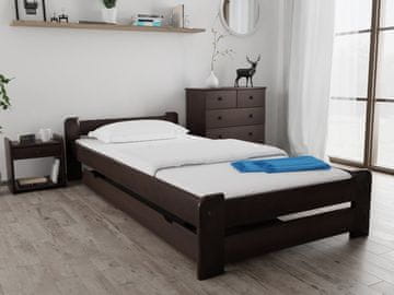 Ljubki dom Postelja Emily 90 x 200 cm oreh Posteljno dno: Lamelno posteljno dno, Vzmetnica: Vzmetnica Coco Maxi 19 cm