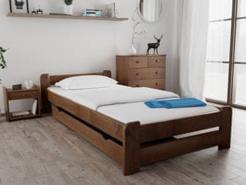 Ljubki dom Postelja Emily 80 x 200 cm hrast Posteljno dno: Lamelno posteljno dno, Vzmetnica: Vzmetnica Coco Maxi 19 cm