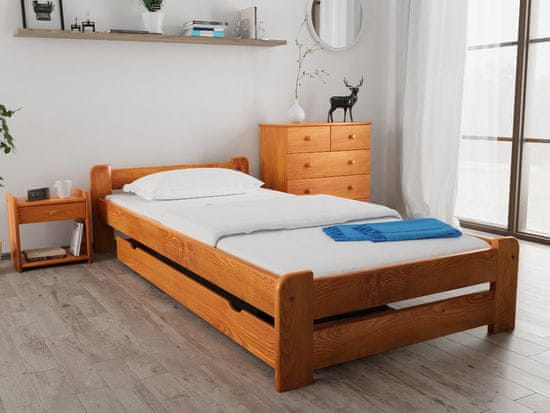 Ljubki dom Postelja Emily 90 x 200 cm jelša Posteljno dno: Brez posteljnega dna, Vzmetnica: Vzmetnica Deluxe 10 cm