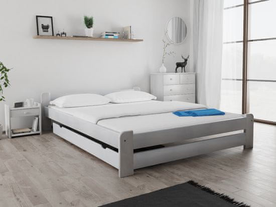 Ljubki dom Postelja Emily 140 x 200 cm bela Posteljno dno: Letveno posteljno dno, Vzmetnica: Vzmetnica Somnia 17 cm
