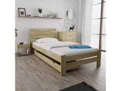 Ljubki dom Postelja PARIS povišana 90 x 200 cm bor Posteljno dno: Letveno posteljno dno, Vzmetnica: Vzmetnica Deluxe 10 cm