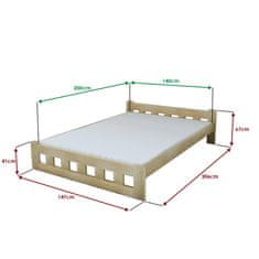 Ljubki dom Postelja Naomi povišana 140 x 200 cm bor Posteljno dno: Letveno posteljno dno, Vzmetnica: Vzmetnica Coco Maxi 19 cm